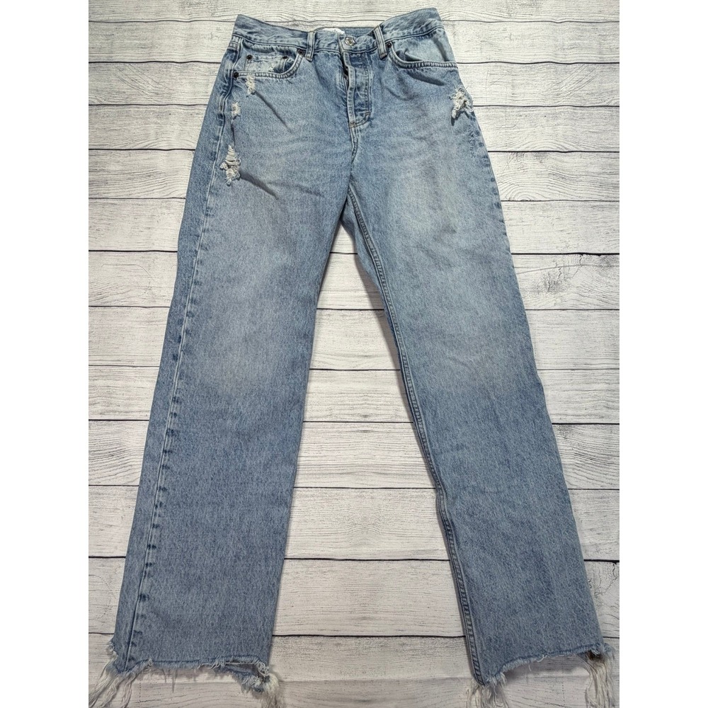 Nuuds The Straight Jean 27 High Rise Casual Cotton Quiet Luxury Coquette